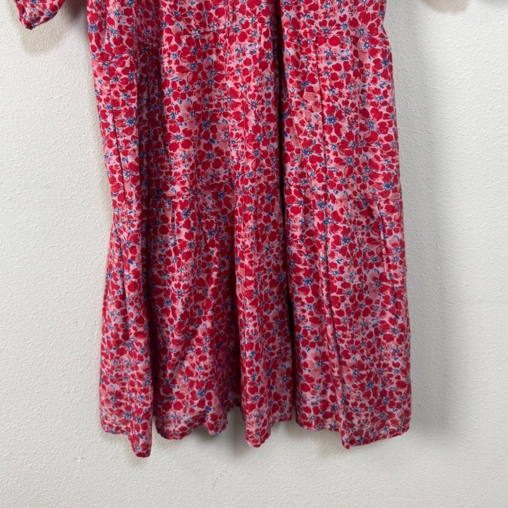 XIRENA Dolly Silk Cotton Mini Dress Ditsy Floral Short Puff Sleeves Semi Sheer S - Picture 3 of 9